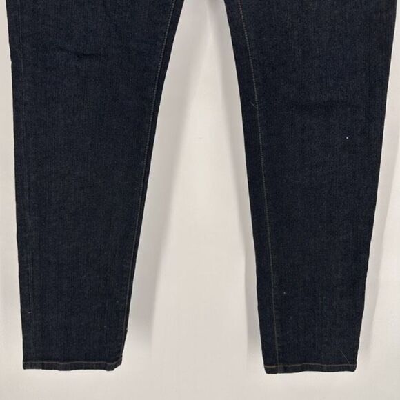 LOFT Modern Slim Fit Dark Wash blue Jeans Size 10 Mid Rise 32” inseam tall - Picture 5 of 12
